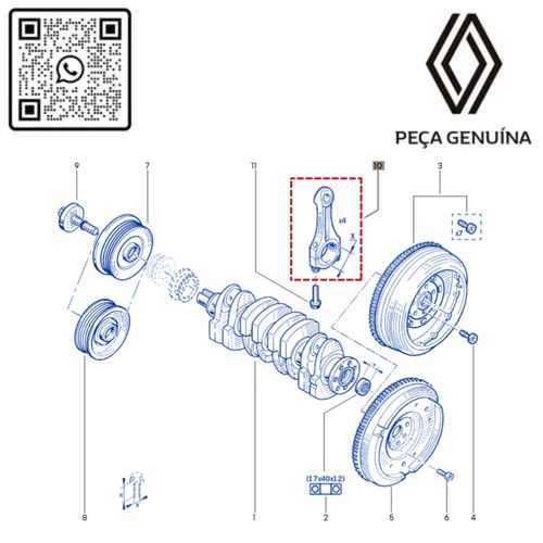 RN 478826 7701478826 BIELA DO MOTOR - G9U 2.5 16V - MASTER II 3